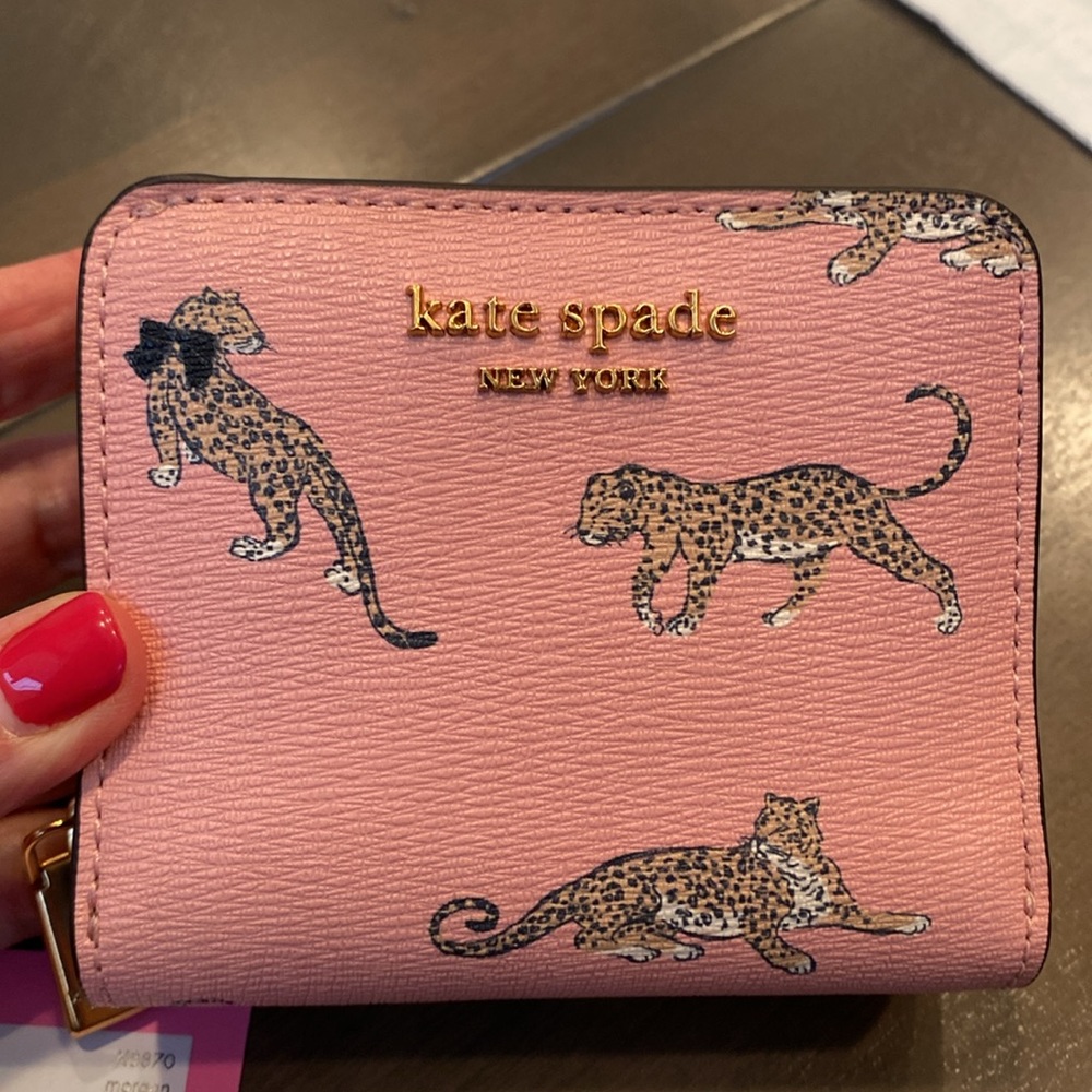 Kate spade Morgan Leopard Small Compact Wallet